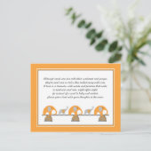 Orange Elephant Insert for Book Baby Shower Invitation Postcard (Standing Front)