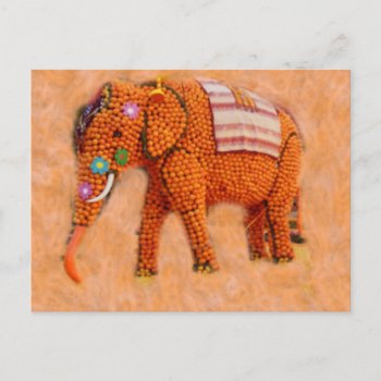 Orange Elephant Postcard by MehrFarbeImLeben at Zazzle