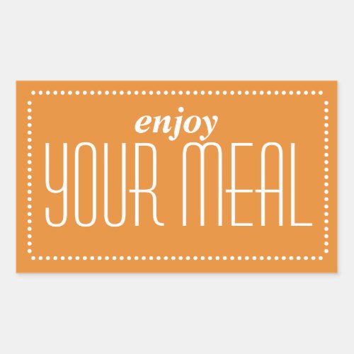 Orange Enjoy Your Meal Rectangular Sticker