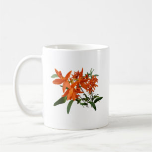 Orange Epidendrum Orchid Coffee Mug