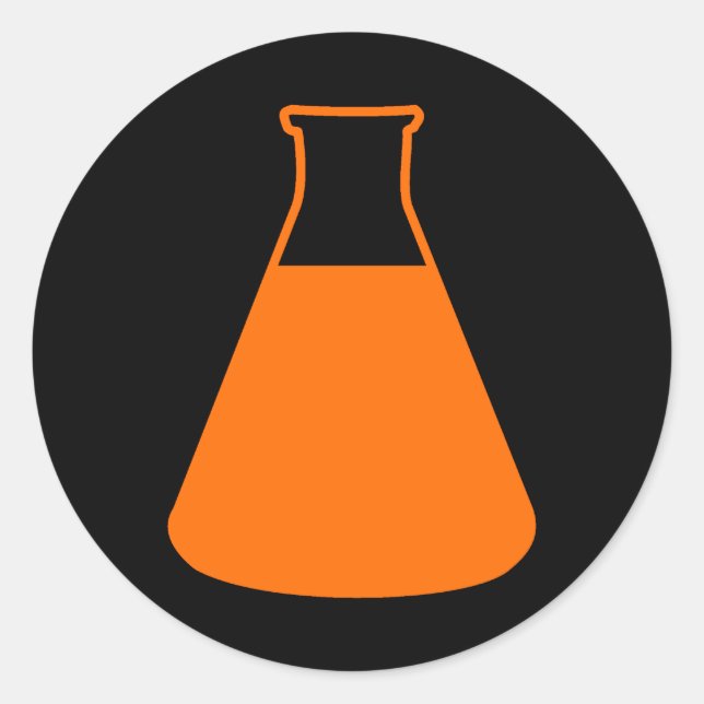 Orange Erlenmeyer Flask Sticker (Front)