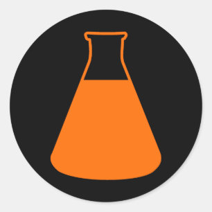 Orange Erlenmeyer Flask Sticker