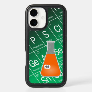 Orange Erlenmeyer Flask (with Initials) Chemistry iPhone 16 Case