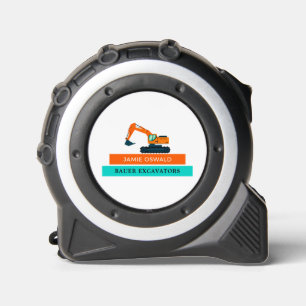 Orange Excavator, Builders Tape Measure