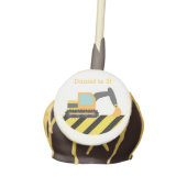 Orange Excavator Construction Theme Kids Party Cake Pops (Front)