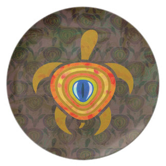 Orange Eye Turtle Plate
