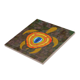 Orange Eye Turtle Tile