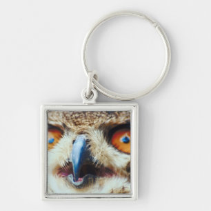 Orange Eyed Owl Keychain