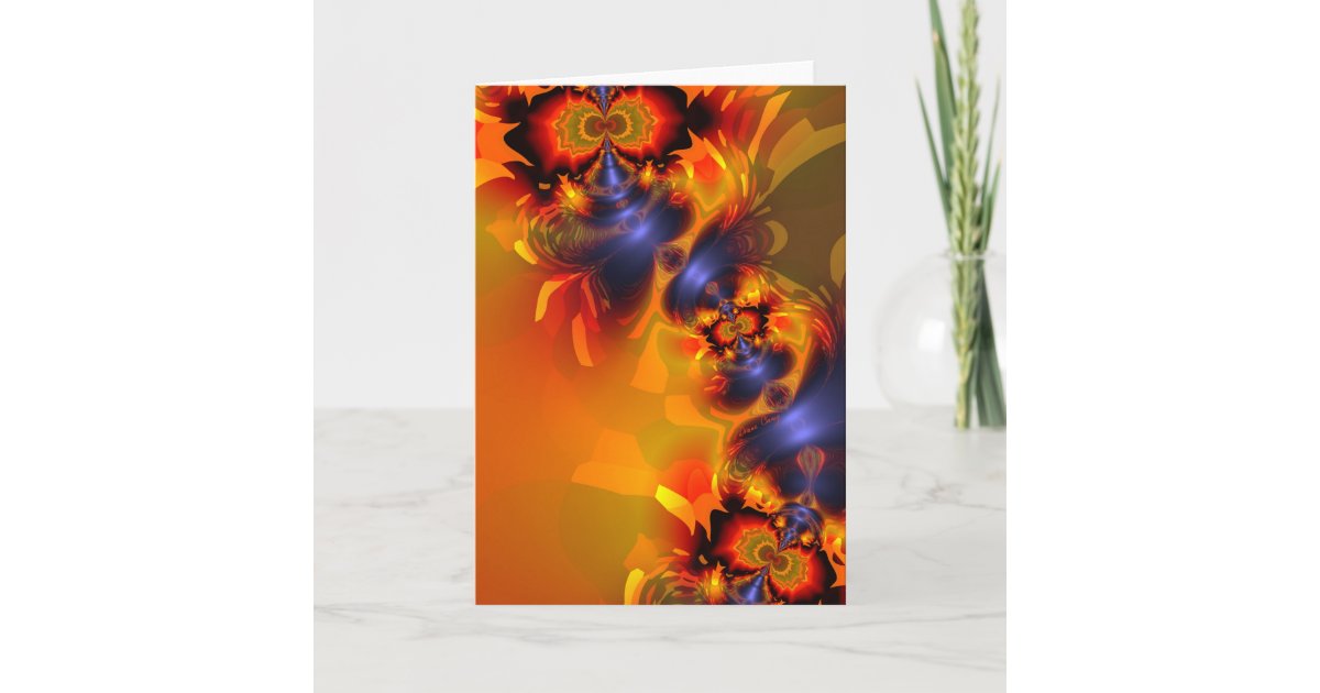 Orange Eyes Aglow - Gold & Violet Delight Card | Zazzle.com