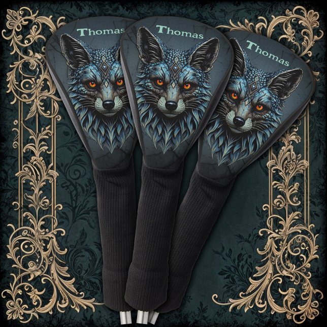 Orange eyes, cool fur: The dazzling fox.  Golf Head Cover (Creator Uploaded)