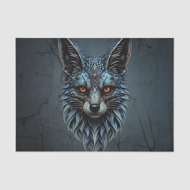 Orange eyes, cool fur: The dazzling fox.  Tissue Paper (Front)