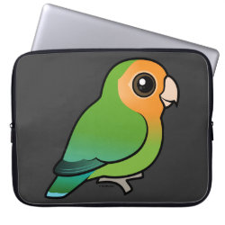 Orange-faced Green Lovebird Neoprene Laptop Sleeve 15