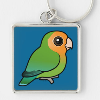 Orange-faced Peach-faced Lovebird Keychain
