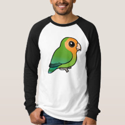 Orange-faced Green Lovebird Men's Canvas Long Sleeve Raglan T-Shirt