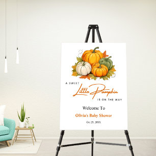 Orange Fall A Little Pumpkin Baby Shower Welcome  Foam Board
