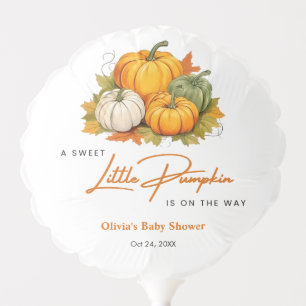 Orange Fall Autumn A Little Pumpkin Baby Shower  Balloon