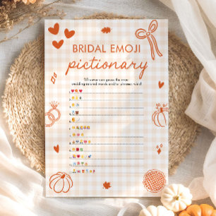 Orange Fall Bridal Shower Emoji Pictionary Game Invitation
