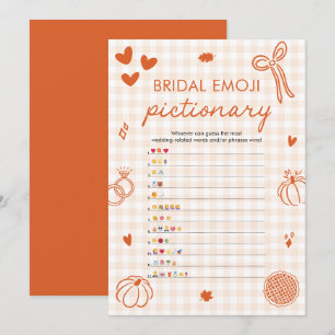 Orange Fall Bridal Shower Emoji Pictionary Game Invitation