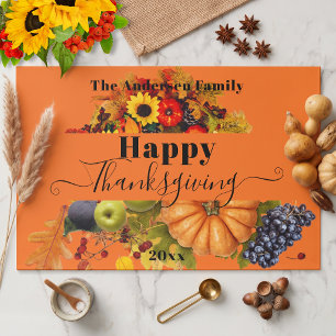 Orange Fall Harvest Fruits Thanksgiving Placemat