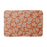 Orange Fall Leaves &amp; Acorns Pattern Bath Mat