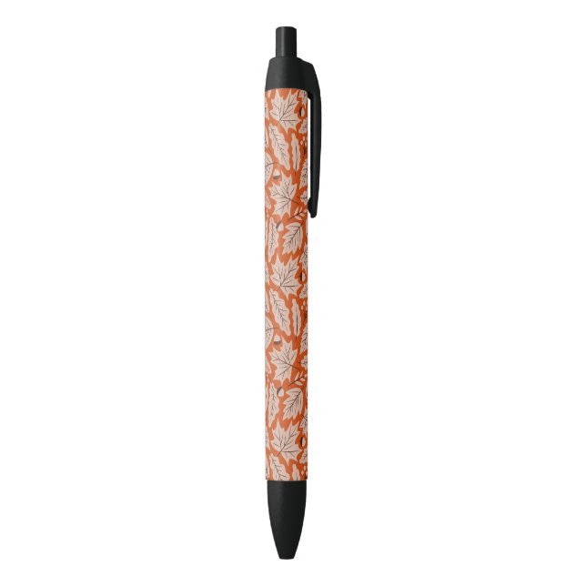 Orange Fall Leaves & Acorns Pattern Pen (Bottom (Vertical))