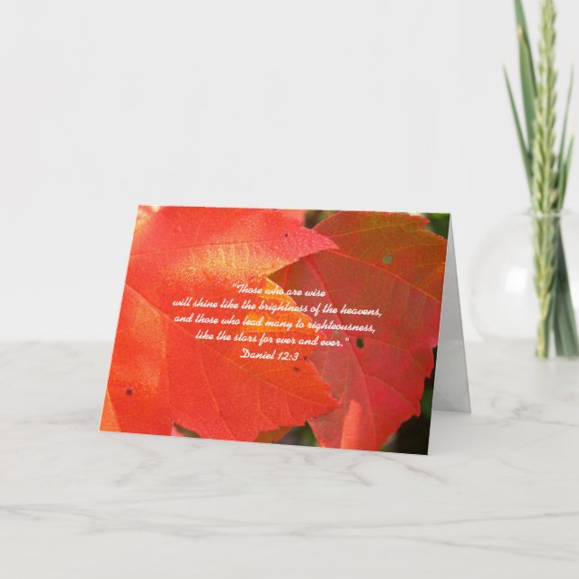 Orange Fall Leaves Custom Pastor Appreciation Card (Front)