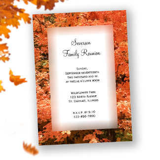 Orange Fall Leaves Family Reunion Invitation