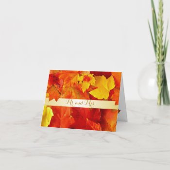 Orange Fall Leaves Wedding Thank You Cards by fallcolors at Zazzle