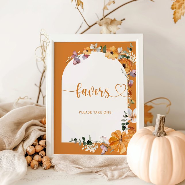 Orange fall pumpkin Favors please take  Poster (Creator Uploaded)