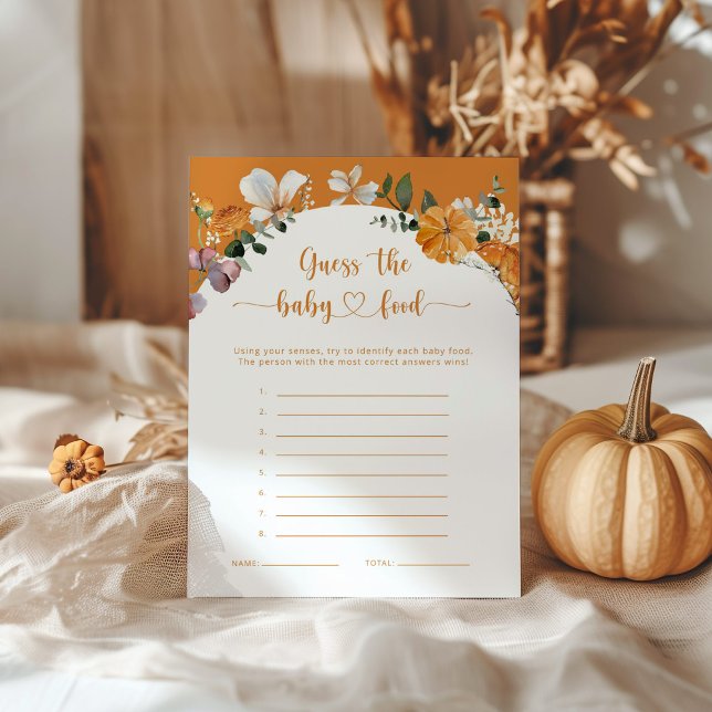 Orange Fall pumpkin guess the baby food game (Creator Uploaded)