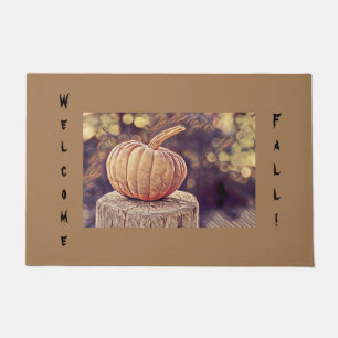 Orange Fall Pumpkin Vintage Thanksgiving Painting  Doormat