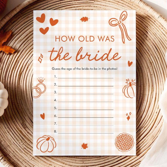 Orange Fall Would How Old Was The Bride Game Invitation (Orange Fall Would How Old Was The Bride Game)