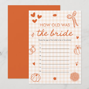 Orange Fall Would How Old Was The Bride Game Invitation