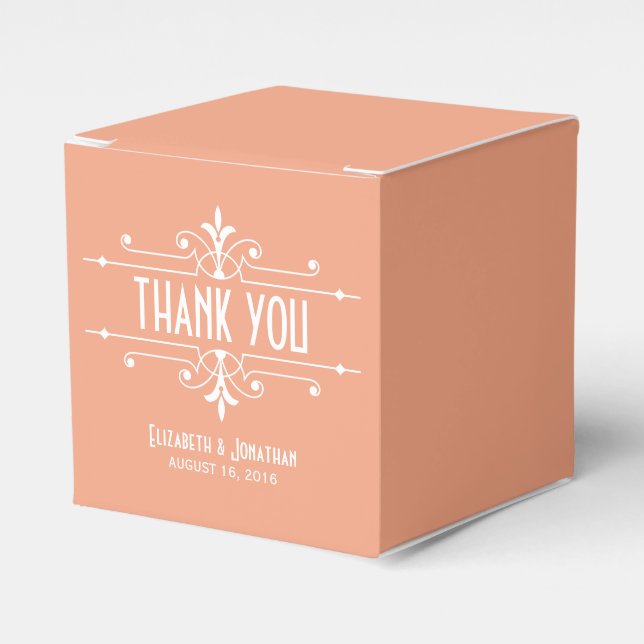 Orange Fancy Ornamental Favor Boxes (Front Side)