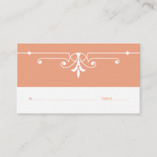 Orange Fancy Ornamental Place Card