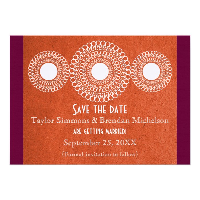 Orange Far East Elegance Save the Date Invitations