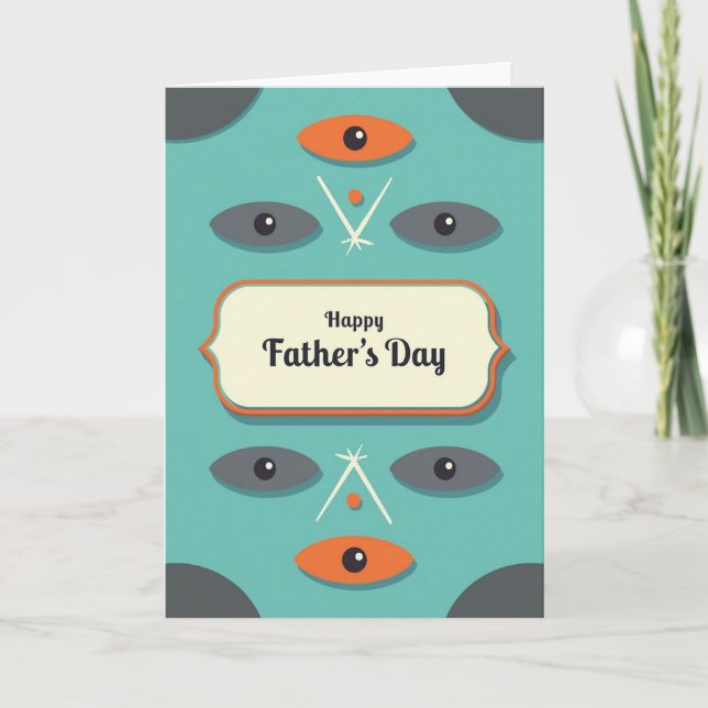 Orange Fathers Day Banner Card (Front)