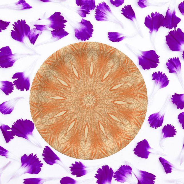 Orange Faux Tulle Design Paper Plates (Creator Uploaded)
