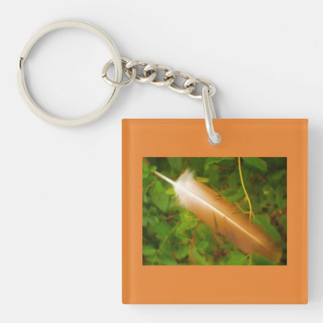 Orange Feather Keychain (Front)