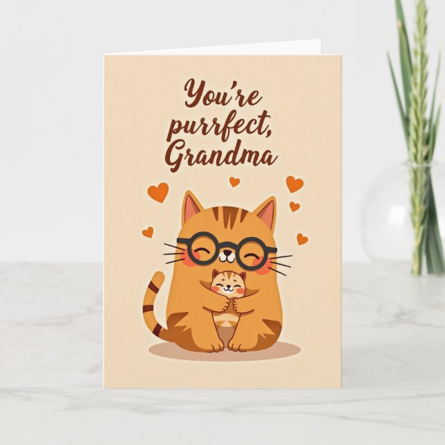 Orange Feline Mothers Day Card (Front)