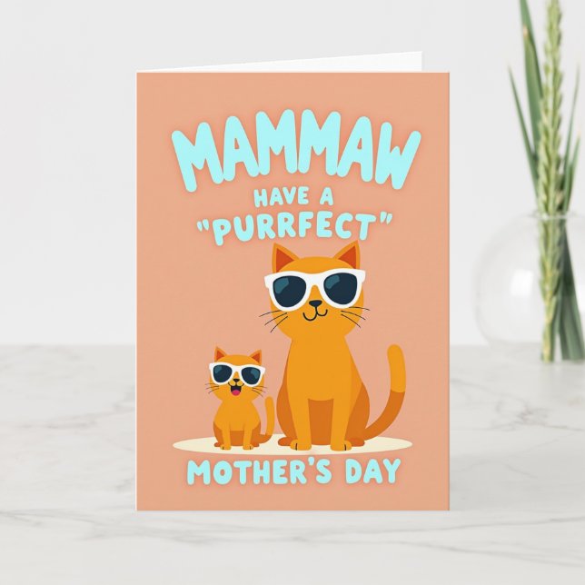 Orange Felines Mothers Day Card (Front)