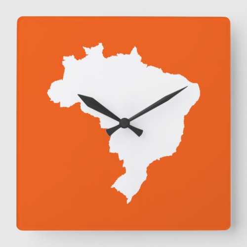Orange Festive Brazil at Emporio Moffa Square Wall Clock