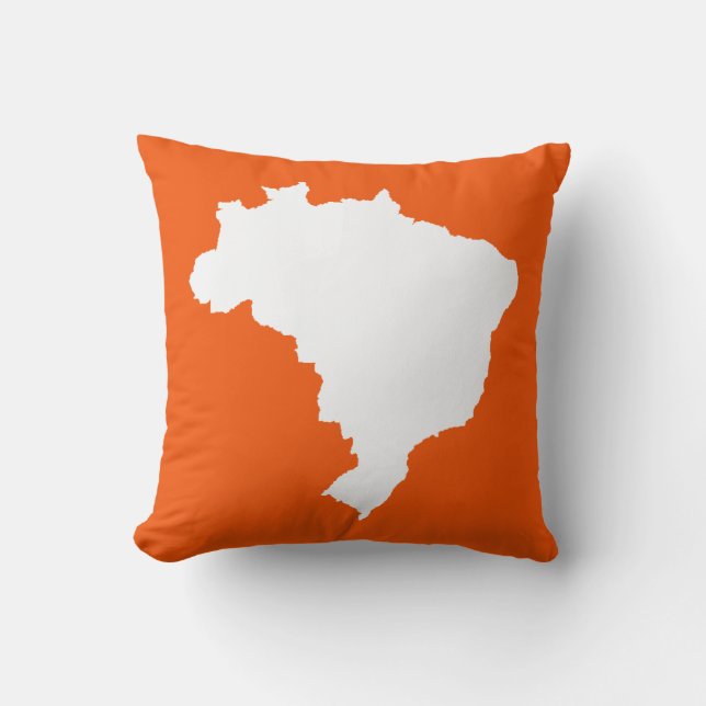 Orange Festive Brazil Throw Pillow (Front)