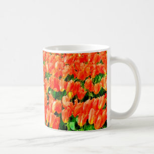 Orange field of tulips coffee mug