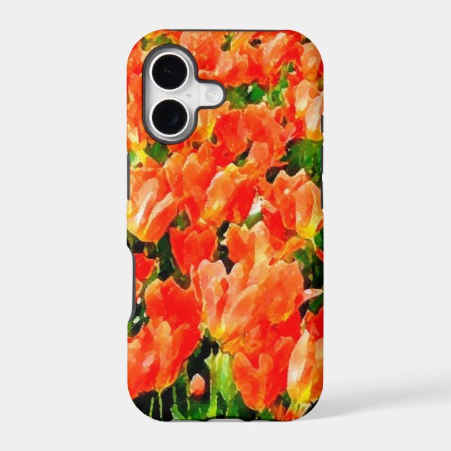 Orange field of tulips iphone case (Back)