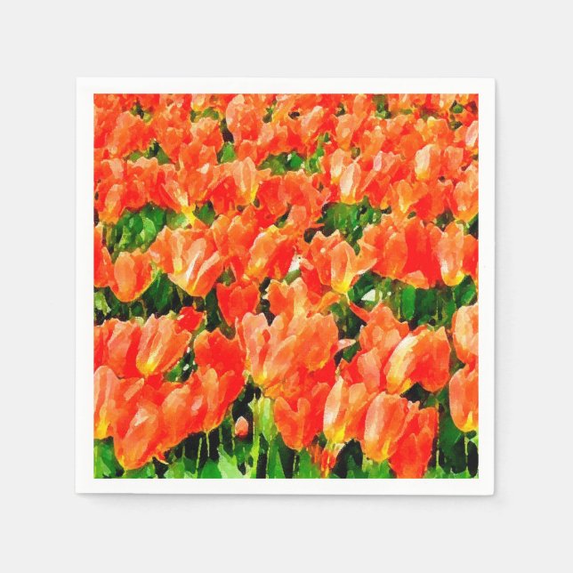 Orange field of tulips napkins (Front)