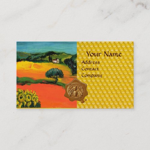 ORANGE FIELDSFLORA HONEY BEE WAX SEAL BEEKEEPER BUSINESS CARD