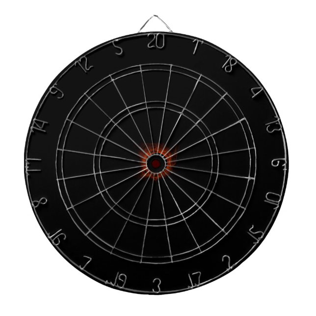 Orange Fiery Eclipse Black Hole Dart Board (Front)