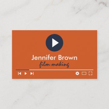 Orange Film Production Editor Video Director Business Card by PineLemonMarketing at Zazzle