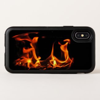 Orange Fire Abstract Black OtterBox iPhone X Case